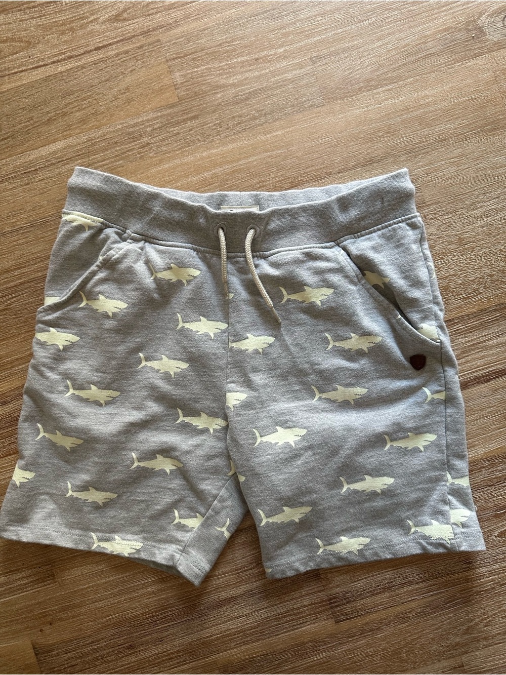 Hatley Gray Shark Print Kids Shorts